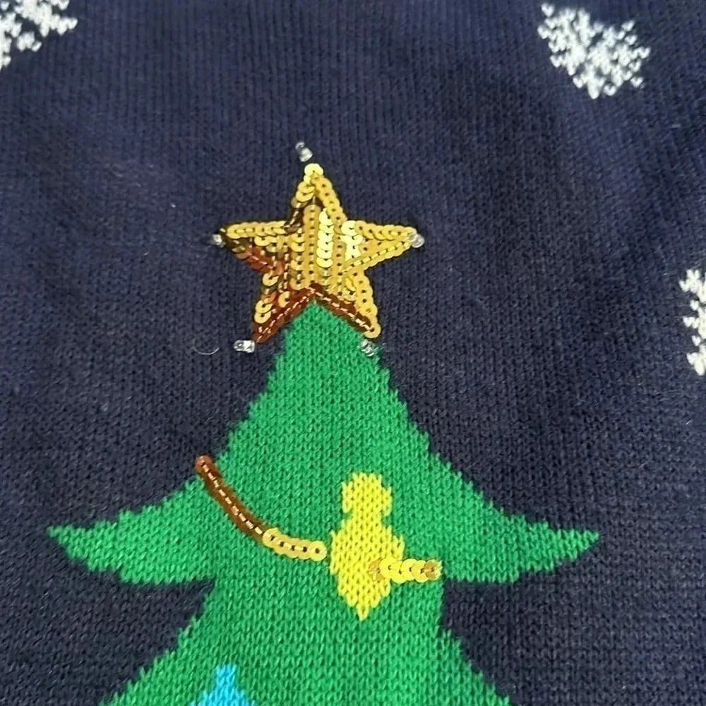 Derek Heart Christmas sweater tree and snowflakes juniors size XL - Picture 2 of 6